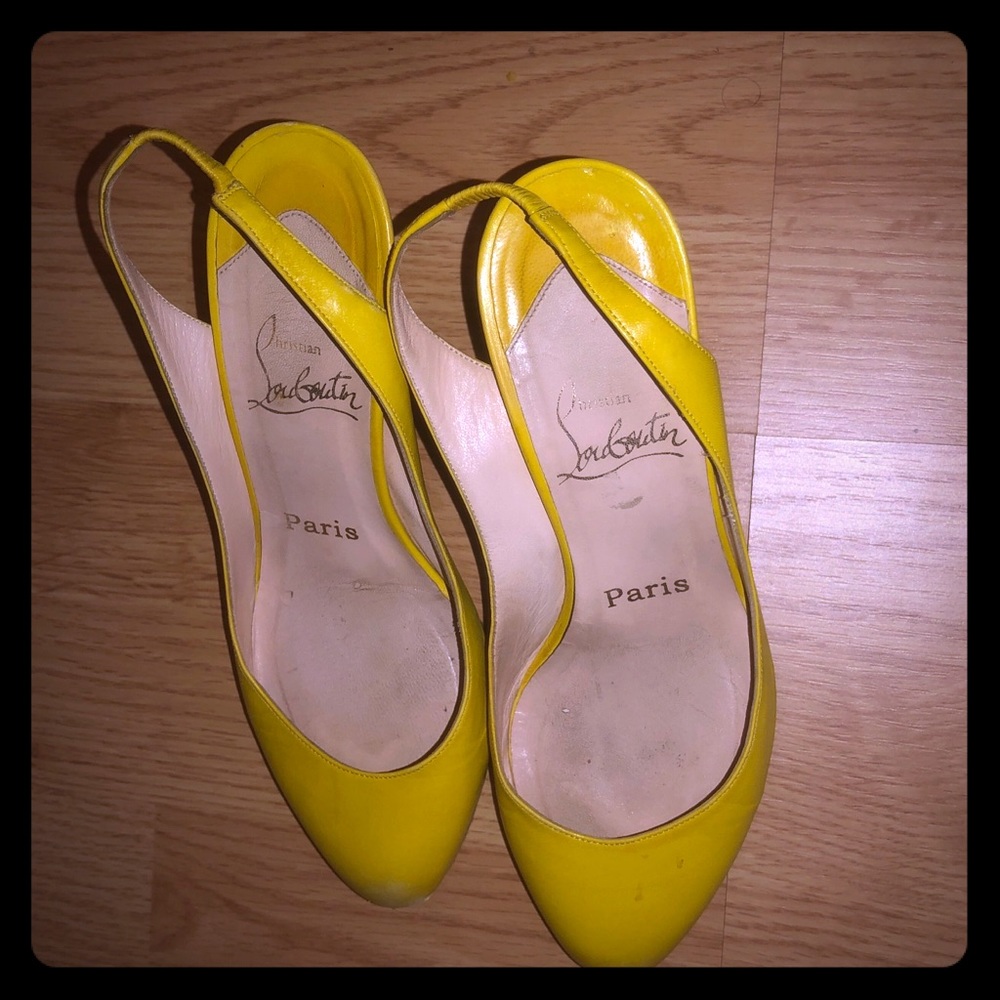 Kitty Heel Yellow Loubuiton’s